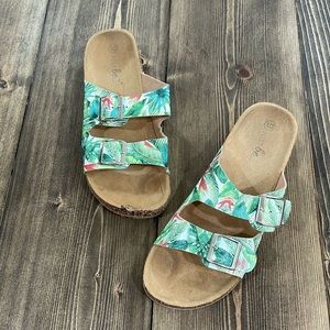 🌟2x Host Pick🌟Tropical Double Strap Footbed Sandals